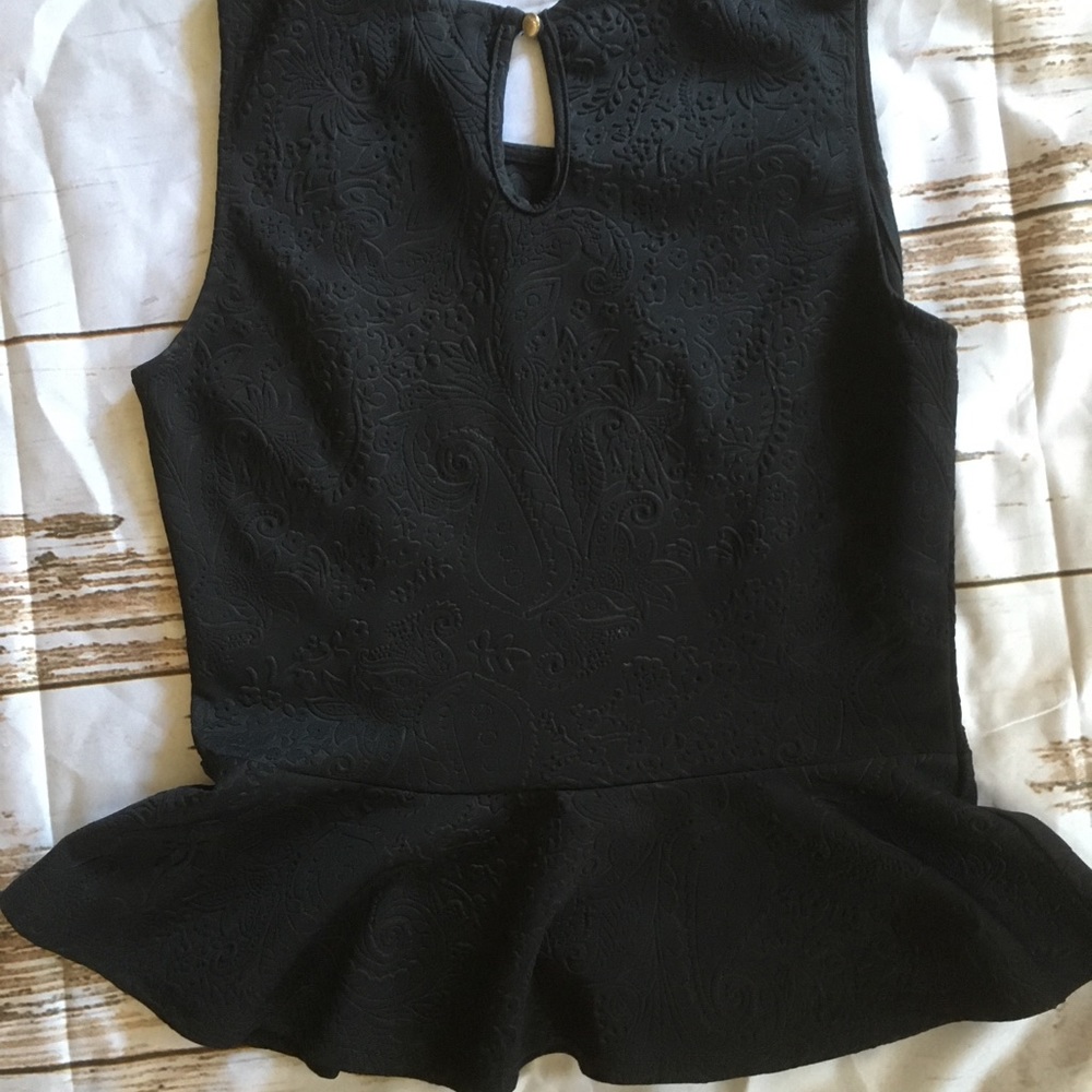Black Peplum Shirt - Picture 2 of 5